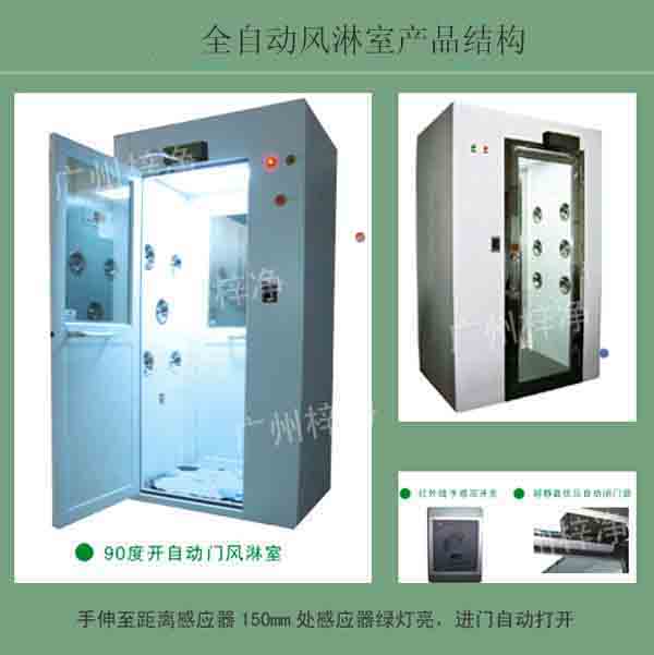 全自動風淋室又叫全自動感應吹淋器、全自動感應風淋門、空氣吹淋室
